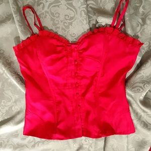 Sexy Bodice Red Silk size S